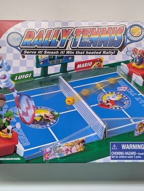 Super Mario Rally Tennis Tabletop Game Epoch 2 Player Mario Luigi Toy Complete